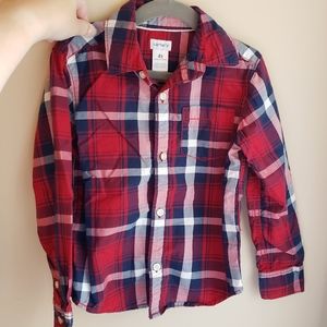 EUC boy's plaid button down shirt - size 4T.